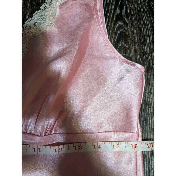 VINTAGE VICTORIAS SECRET PINK  SATIN SLIP DRESS Lace NIGHTY LINGERIE Size M 108 - Picture 6 of 6